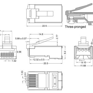 GOOBAY βύσμα RJ45 93829, CAT 6 STP, μεταλλικό, 10τμχ 3 μεταλλικό