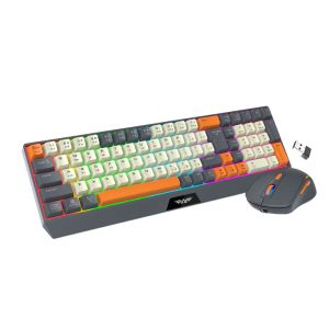 ARMAGGEDDON DUAL MODE GAMING COMBO KEYBOARD AND MOUSE MM-852R DUO STEALTH GREY ORANGE