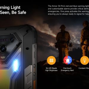 ULEFONE smartphone Armor 34 Pro με βιντεοπροβολέα, 6.95", 5G, 16/512GB, 25500mAh, IP68/IP69K/MIL-STD-810H, μαύρο 3 5G