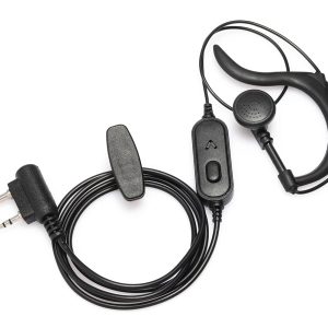 BAOFENG ακουστικό για πομποδέκτη BFG-EARPHONE, 2 pin, push to talk, 1.1m, μαύρο 2 2 pin