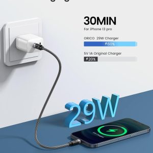 ORICO καλώδιο Lightning σε USB-C C2L, 29W, 480Mbps, 1m, μαύρο 2 29W