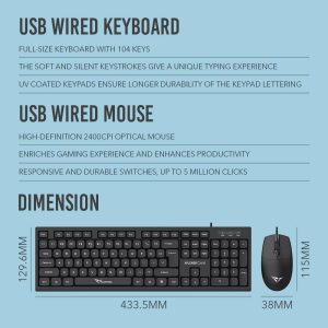 ALCATROZ USB WIRED KEYBOARD AND MOUSE XPLORER C3600 BLACK 4 C3600 6