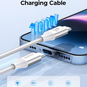 ORICO καλώδιο USB-C CDX-100CC, 100W, 480Mbps, 1m, λευκό 2 100W