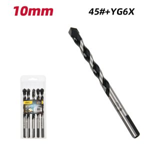 DELI σετ τρυπάνια DH-BWZ010-E1 για τοίχο/μέταλλο/ξύλο, 45# YG6X, 10x120mm, τρίπλευρο, 5τμχ 3 10x120mm