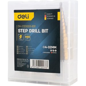 DELI σετ κωνικά τρυπάνια DH-JTZ0003-ED1 για μέταλλο, HSS 4241, 4-12/4-20/4-32mm, κυλινδρικό, 3τμχ 3 4-12/4-20/4-32mm