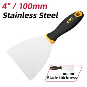 DELI σπάτουλα DL-HD4 με αντιολισθητική λαβή, ανοξείδωτο ατσάλι, 100mm 4 DL HD4 3