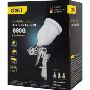 DELI πιστόλι βαφής αέρος άνω δοχείου DL-QPQ-990G, 600cc, 1.5mm 4 DL QPQ 990G 3