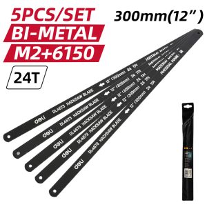 DELI σετ λάμες πριονιού σιδήρου/ξύλου DL4673, 300mm, 24 TPI, 5τμχ 3 24 TPI