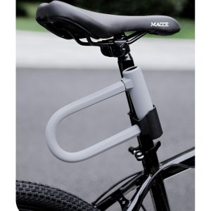 DELI κλειδαριά πέταλο ποδηλάτου με κλειδί DL508102, 126x196mm, γκρι 4 DL508102 3