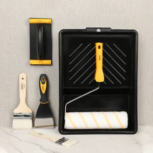 ρολό/2x πινέλα/σπάτουλα/γυαλοχαρτιέρα/σκάφη