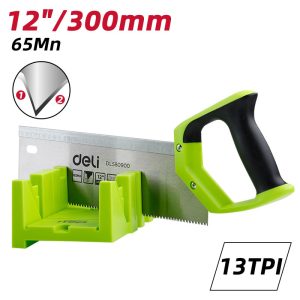 DELI πριόνι ξύλου DL580900 με φαλτσοκούτι, 300mm, 13 TPI 4 DL580900 3