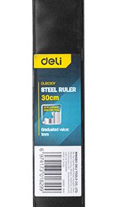 DELI μεταλλικός χάρακας DL8030Y, ανοξείδωτο ατσάλι, 12"/30cm, ασημί 4 ασημί