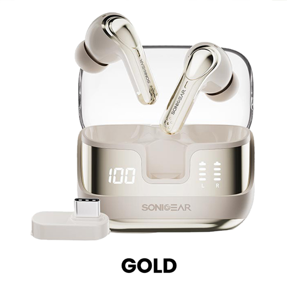 SONICGEAR DUAL MODE 2.4G/BT5.4 SUPERIOR 4MICS ANC/ENC EARPUMP XP2 GOLD SONICGEAR DUAL MODE 2.4G/BT5.4 SUPERIOR 4MICS ANC/ENC EARPUMP XP2 GOLD