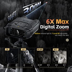 FNIRSI ψηφιακά κιάλια NVS-40 με νυχτερινή όραση, 6x zoom, 4K/36MP, μαύρα 4 μαύρα