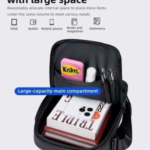 GOLDEN WOLF τσάντα ώμου GKB00732 με θήκη tablet, 3L, μαύρη 4 GKB00732 BK 2