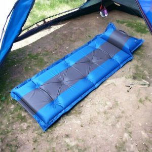 HOME USE αυτοφούσκωτο στρώμα HUH-0237 με μαξιλάρι, μονό, 192x60x3cm, μπλε/γκρι 2 μονό