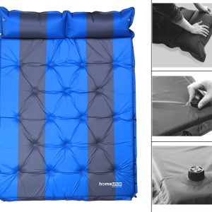 HOME USE αυτοφούσκωτο στρώμα HUH-0238 με μαξιλάρι, διπλό, 192x132x3cm, μπλε/γκρι 3 192x132x3cm