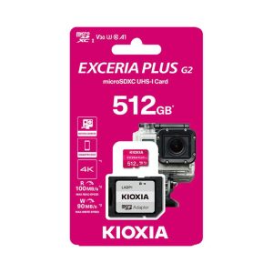 KIOXIA 4K MICRO SD GEN2 512GB EXCERIA PLUS UHS I U3 WITH ADAPTER
