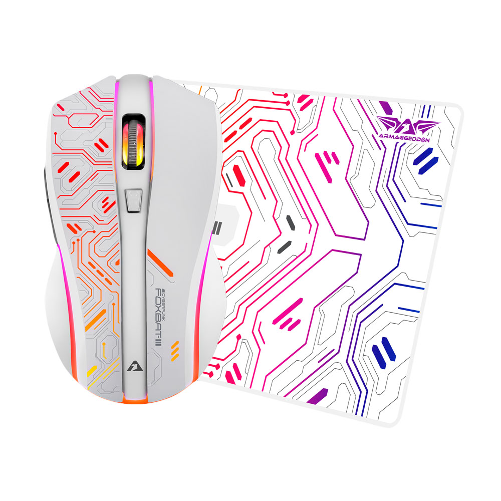 ARMAGGEDDON 2.4G WIRELESS GAMING MOUSE RGB 10000 CPI MIKOYAN FOXBAT-III CYBERPUNK WHITE ARMAGGEDDON 2.4G WIRELESS GAMING MOUSE RGB 10000 CPI MIKOYAN FOXBAT-III CYBERPUNK WHITE