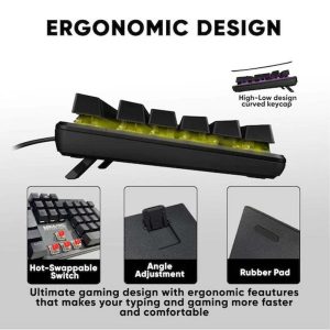 ARMAGGEDDON MECHANICAL HOT-SWAP KEYBOARD 12FX BACKLIGHT BLUE SWITCH MKA-7C 2024 BLACK CLICKY 4 MKA 7C 2024 CB 8