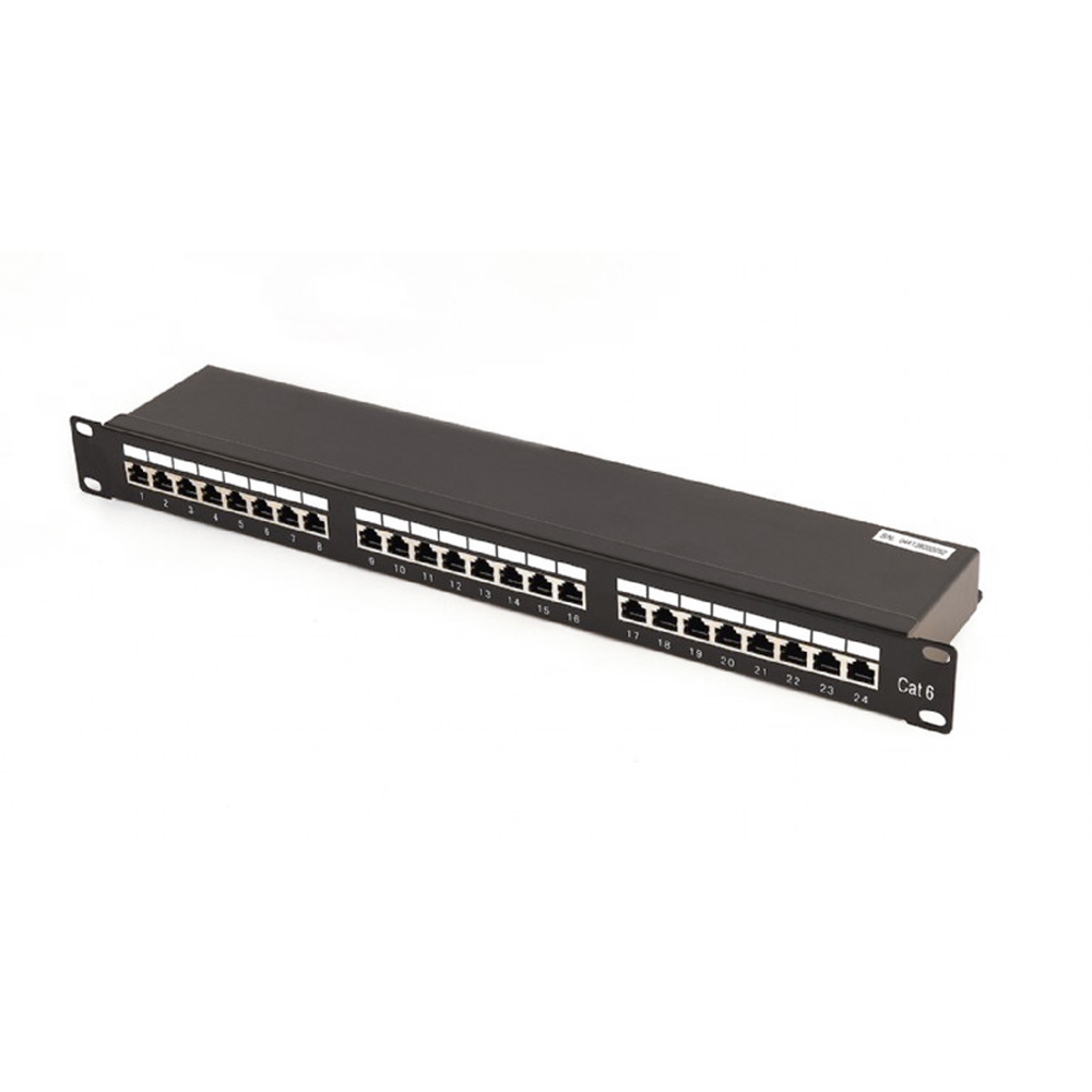 CABLEXPERT CAT6 24 PORT SHIELDED PATCH PANEL 19' 1U BLACK CABLEXPERT CAT6 24 PORT SHIELDED PATCH PANEL 19' 1U BLACK