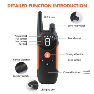 POWERTECH ηλεκτρικό κολάρο εκπαίδευσης σκύλου PT-1399 με ασύρματο χειριστήριο, εμβέλεια 300m 4 PT 1399 3