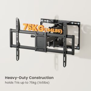 POWERTECH επιτοίχια βάση τηλεόρασης PT-1423, 37-90", 75kg, heavy duty, full motion 3 75kg