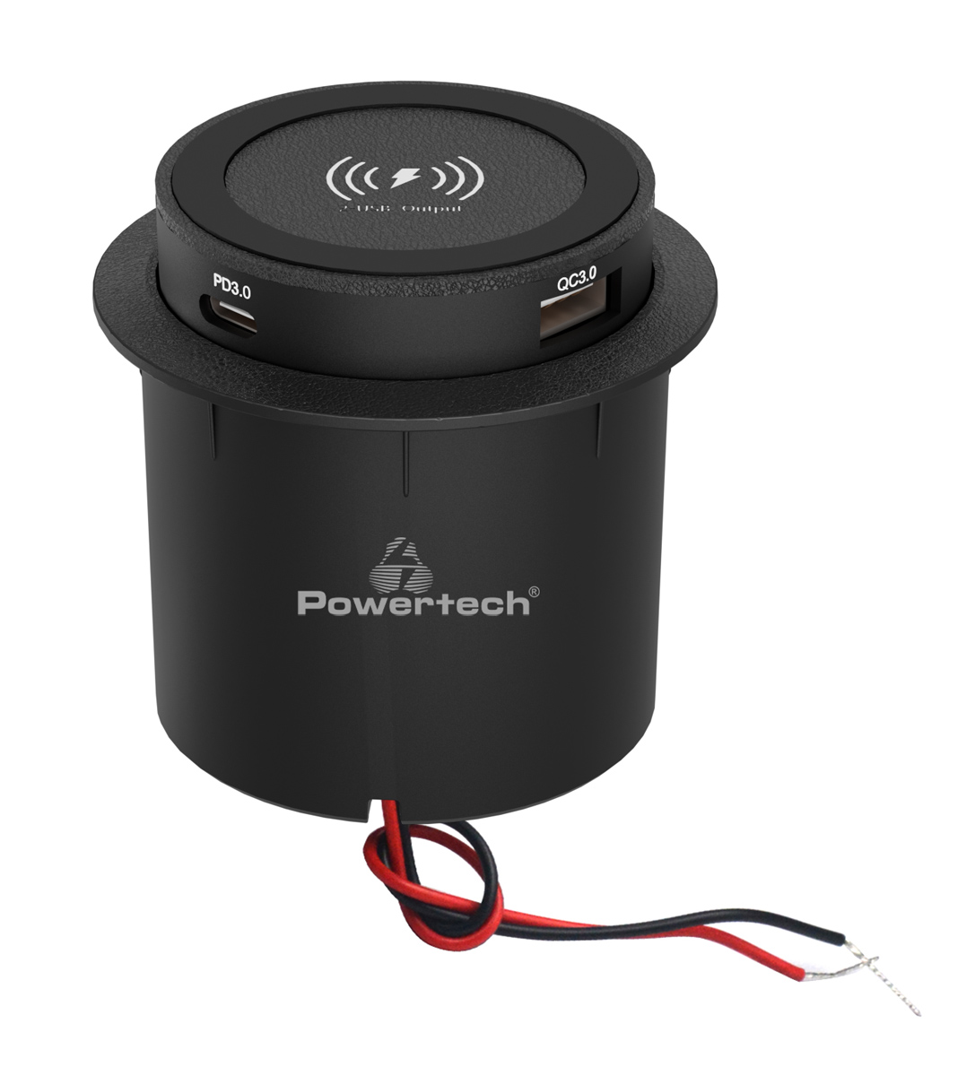 POWERTECH ασύρματος φορτιστής PTL-025 με USB & USB-C θύρες POWERTECH ασύρματος φορτιστής PTL-025 με USB & USB-C θύρες