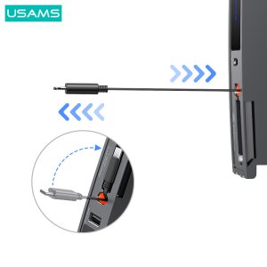 USAMS φορτιστής αυτοκινήτου US-SJ649 για Tesla(3/Y), με 2x καλώδια, USB/USB-C θύρες, 60W, γκρι 4 60W