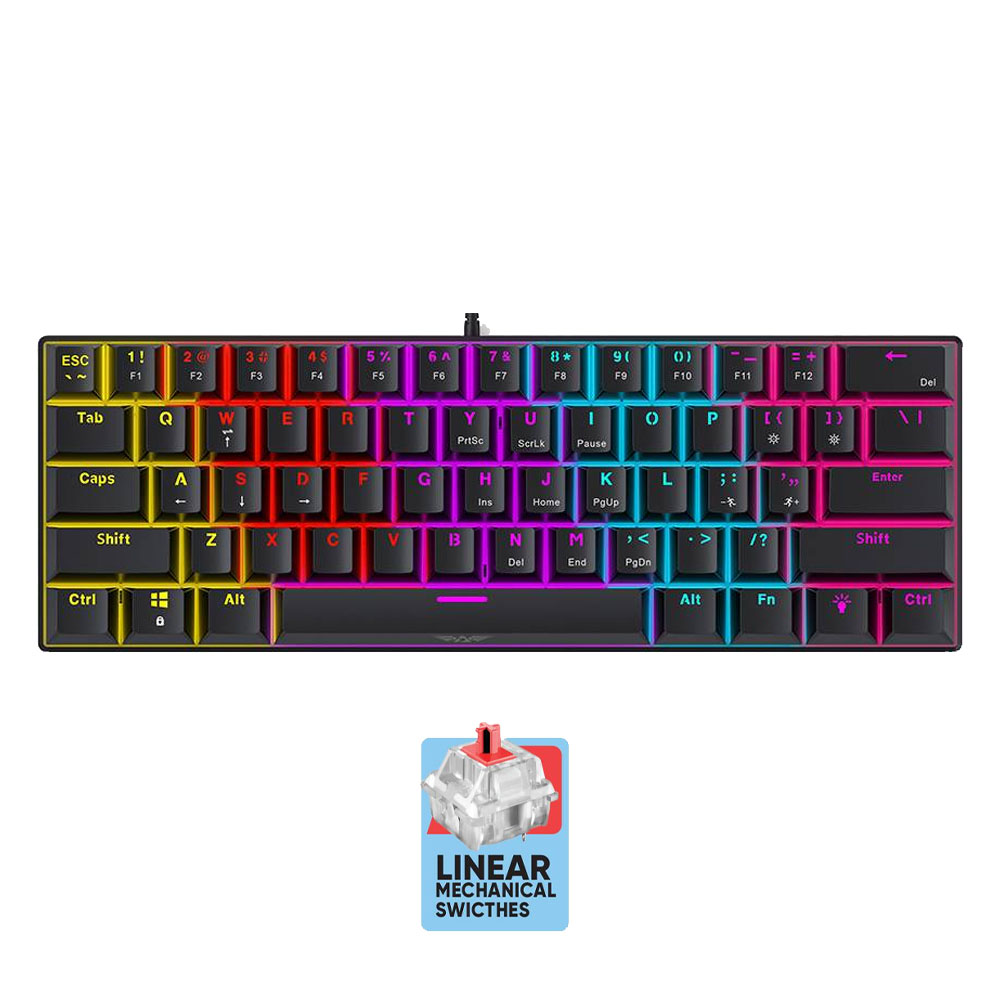 ARMAGGEDDON 61-KEYS WIRED MECH KEYBOARD RED.SW. MKA-1C CORE LINEAR BLACK ARMAGGEDDON 61-KEYS WIRED MECH KEYBOARD RED.SW. MKA-1C CORE LINEAR BLACK