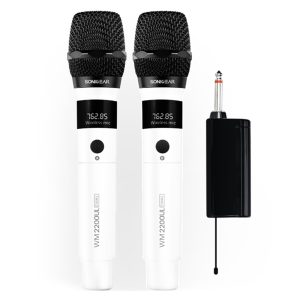 SONICGEAR DUAL 2.4G WIRELESS LED MICROPHONE WM 2200 UL BIANCO