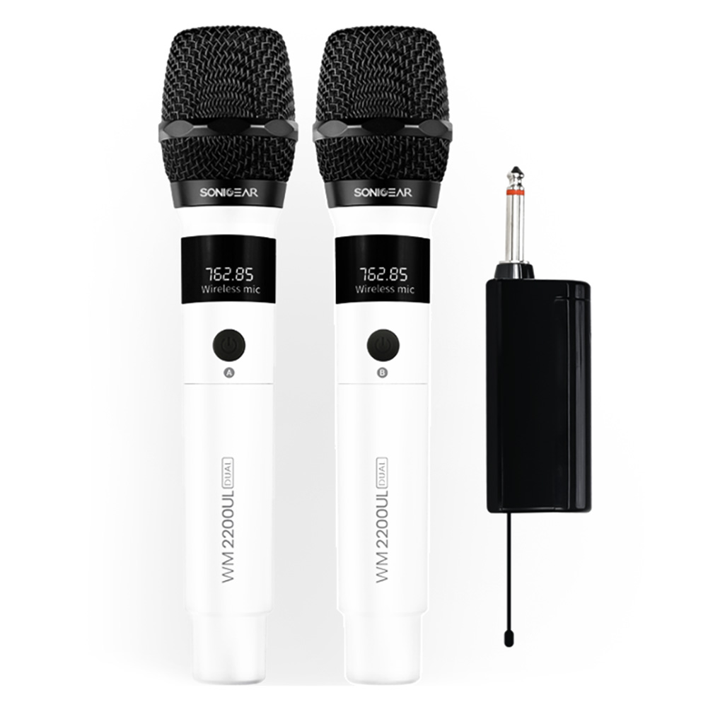 SONICGEAR DUAL 2.4G WIRELESS LED MICROPHONE WM 2200 UL BIANCO SONICGEAR DUAL 2.4G WIRELESS LED MICROPHONE WM 2200 UL BIANCO