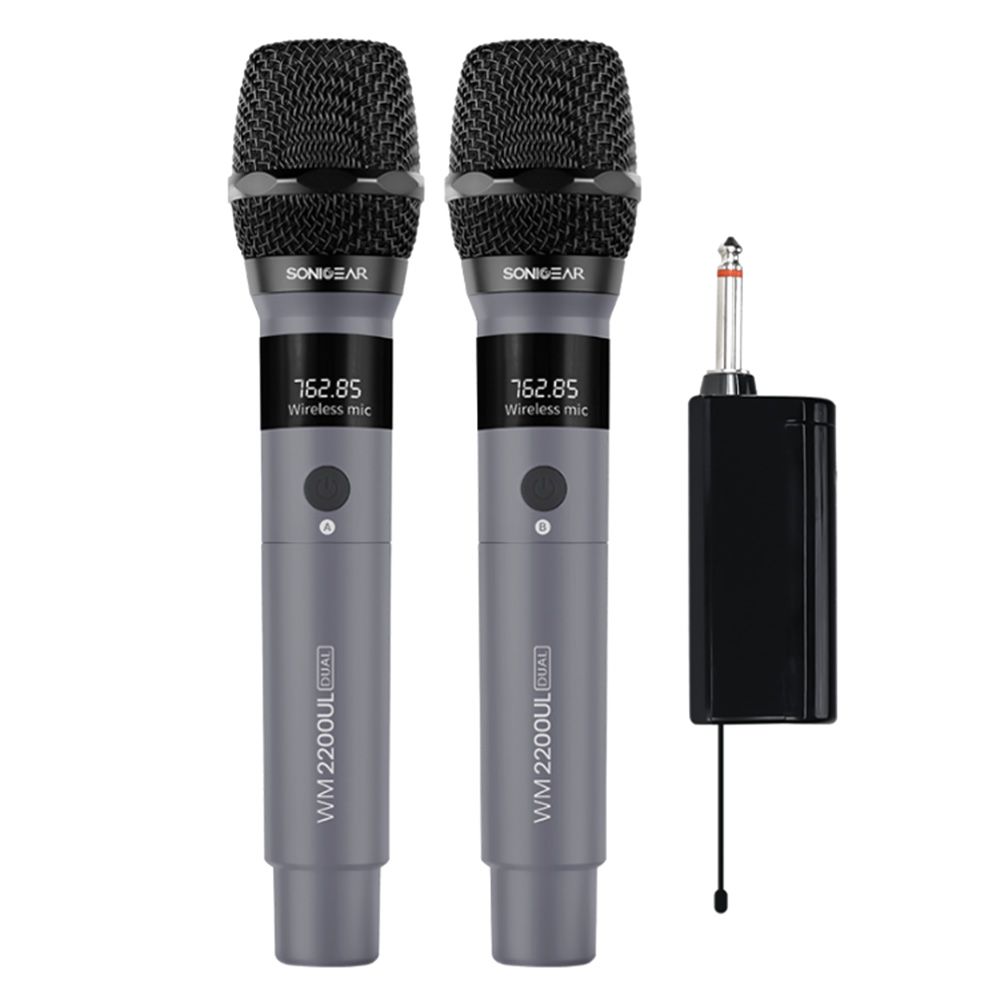 SONICGEAR DUAL 2.4G WIRELESS LED MICROPHONE WM 2200 UL GRIGIO SONICGEAR DUAL 2.4G WIRELESS LED MICROPHONE WM 2200 UL GRIGIO