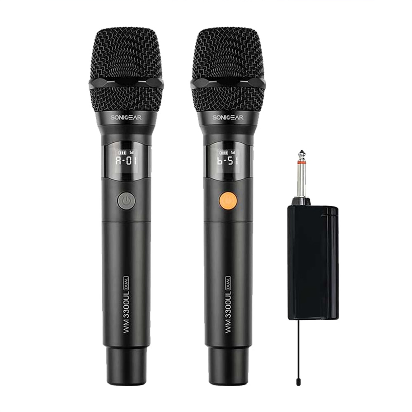 SONICGEAR DUAL PROFESSIONAL UHF WIRELESS LED MICROPHONE WM 3300 UL OBSIDIAN SONICGEAR DUAL PROFESSIONAL UHF WIRELESS LED MICROPHONE WM 3300 UL OBSIDIAN