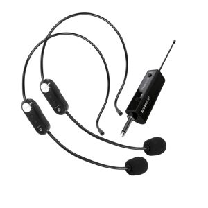 SONICGEAR RECHARGEABLE DUAL HEADSET MICROPHONES WMH 100 UL BLACK