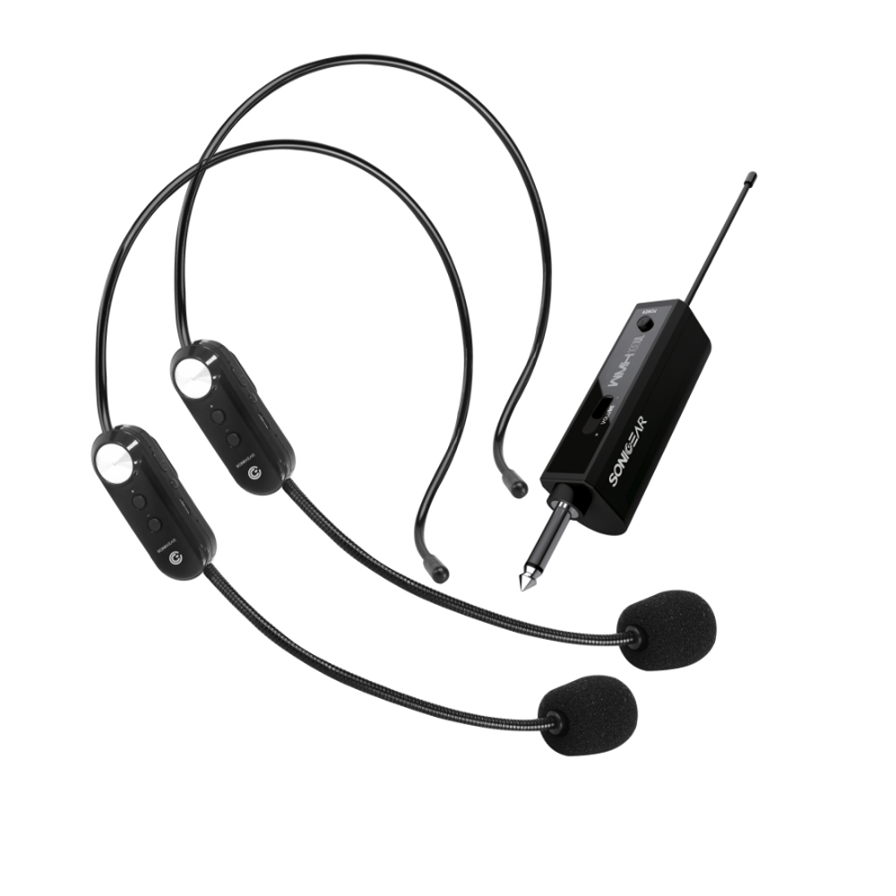 SONICGEAR RECHARGEABLE DUAL HEADSET MICROPHONES WMH 100 UL BLACK SONICGEAR RECHARGEABLE DUAL HEADSET MICROPHONES WMH 100 UL BLACK