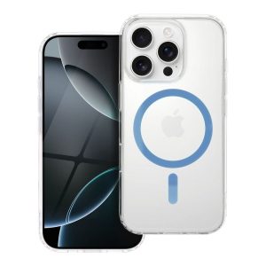 Case for iPhone 14 PRO Drop Glue Colorful Ring Mag Cover compatible with MagSafe light blue