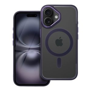COLOR EDGE MAG COVER case compatible with MagSafe for IPHONE 16 deep purple