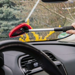 HEYNER βούρτσα με πανί μικροϊνών 407630, πτυσσόμενη έως 50cm, μαύρη/κόκκινη 2 πτυσσόμενη έως 50cm