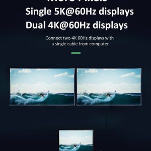 CABLETIME καλώδιο USB-C σε USB-C CT-C160-U31-TB3, 100W, 40Gbps, 4K/60Hz, 0.5m, μαύρο 4 4K/60Hz