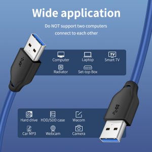CABLETIME καλώδιο USB 3.0 CT-C160-U3-AMAM, 5Gbps, 1m, μπλε 4 μπλε