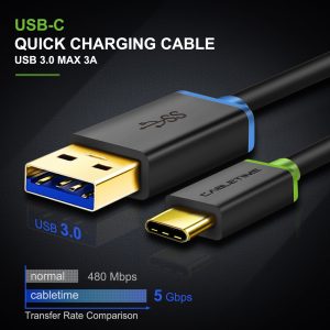 CABLETIME καλώδιο USB-C σε USB CT-C160-U33-CMAMG, 3A, 5Gbps, 3m, μαύρο 3 5Gbps