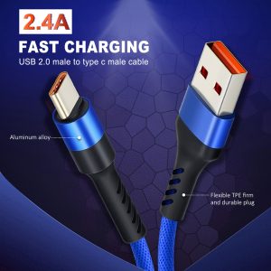 CABLETIME καλώδιο USB-C σε USB CT-C160-PU32-CMAM, 2.4A, 480Mbps, 1m, μπλε 3 480Mbps