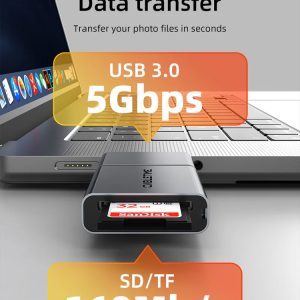 CABLETIME card reader CT-ACCD3-AG για SD & micro SD, USB 3.0, 5Gbps, γκρι 4 γκρι