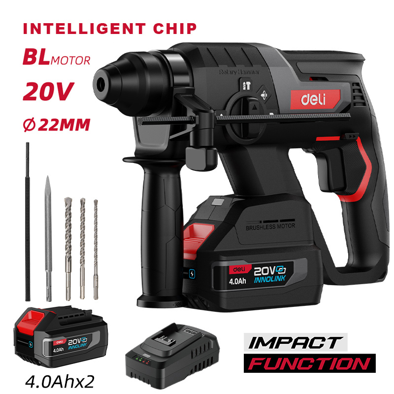 DELI κρουστικό σκαπτικό μπαταρίας DE-DC20-2D4 DELI κρουστικό σκαπτικό μπαταρίας DE-DC20-2D4