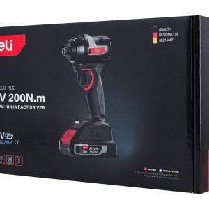 DELI παλμικό κατσαβίδι μπαταρίας DE-QZ20-1D2, Brushless, 20V, 2x 2Ah, 200N.m 4 2x 2Ah