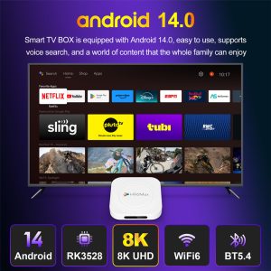 H96 MAX TV Box M1 Plus, 8K, 2/16GB, WiFi 6, Bluetooth, Android 14 3 2/16GB