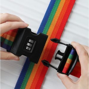 HOME USE ιμάντας βαλίτσας HUH-0241 με λουκέτο συνδυασμού, ρυθμιζόμενος, 2m, πολύχρωμος 3 2m