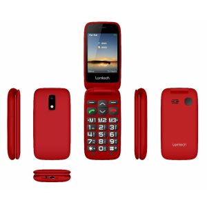 LAMTECH FLIP PHONE 2.8' DISPLAY WITH BT, FM RADIO, SOS, 1400 mAh, GR MENU FLIP-X RED 3 SOS