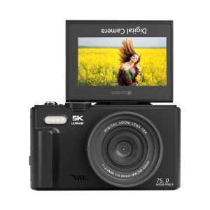 LAMTECH 5K FLIP DIGITAL CAMERA WIFI BLACK